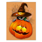 Cute Witch Cat and Pumpkin Halloween Friends (Front)