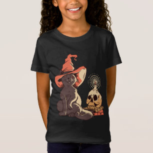 Cute Witch Cat Design T-Shirt