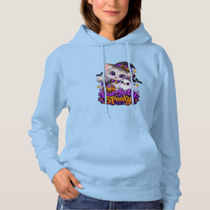 Cute Witch Cat Purrfectly Spooky Halloween Hoodie