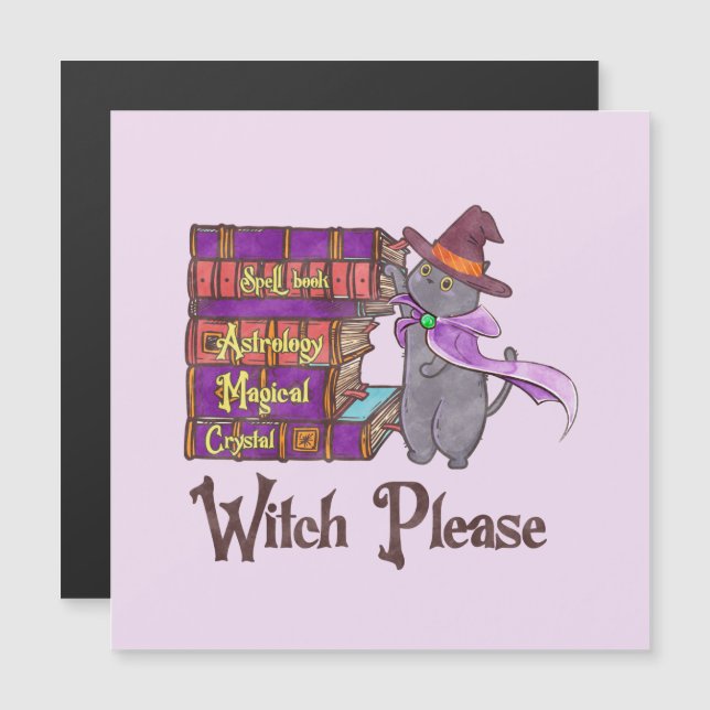 Cute Witch Cat with Books – “Witch Please” (Front/Back)