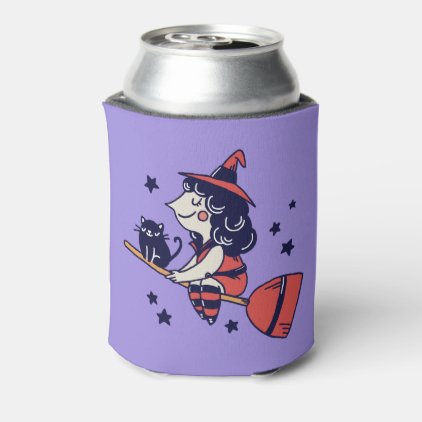 Cute Witch custom monogram can cooler