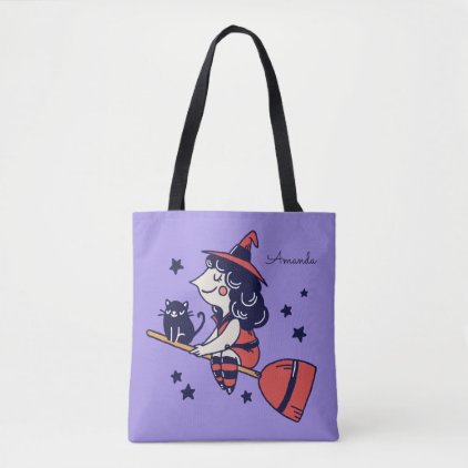 Cute Witch custom name Halloween bags