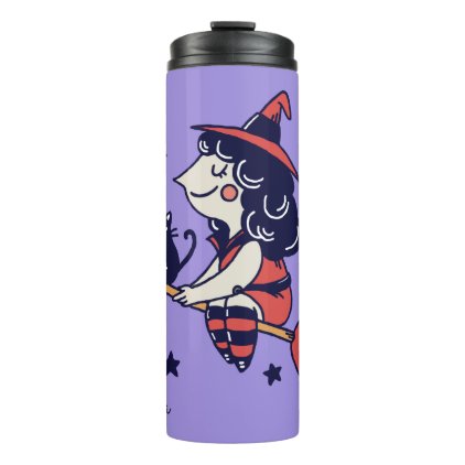 Cute Witch custom name Halloween tumbler