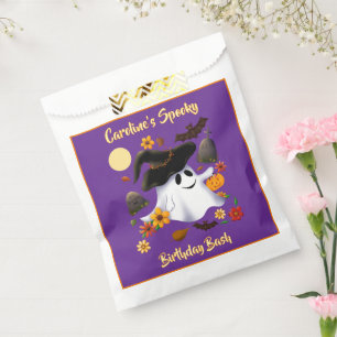 Cute witch ghost trick or treat cemetery favor bag