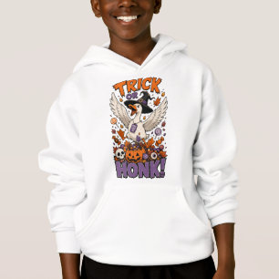 Cute Witch Goose Pumpkin Candy Graphic Hoodie