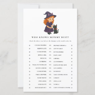 Cute Witch Halloween Baby Shower Activity Game