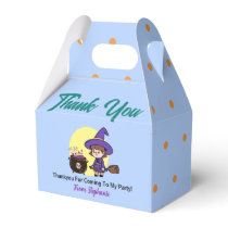 Cute Witch Halloween Birthday Name Favor Boxes