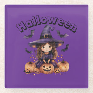Cute Witch Halloween Coaster
