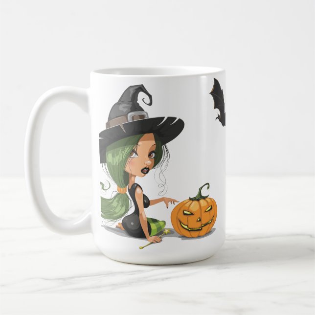 Cute Witch Halloween Coffee Mug (Left)