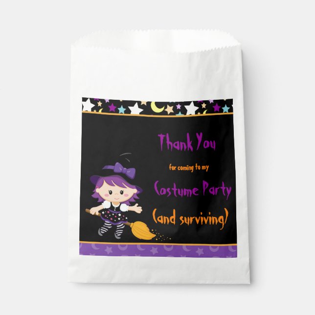 Cute Witch Halloween Costume Party Favor Bag (Front)