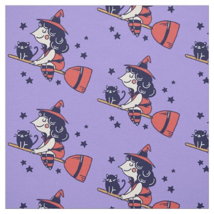 Cute Witch Halloween fabric