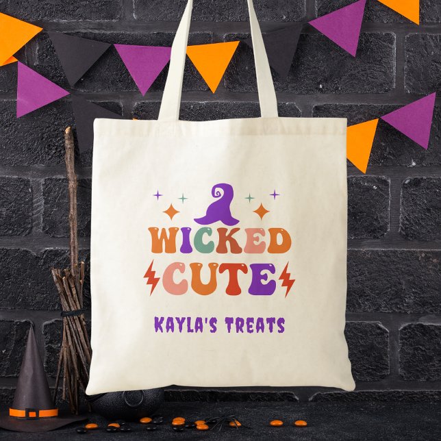 Cute Witch Halloween Girls Kids Trick or Treat  Tote Bag (Creator Uploaded)