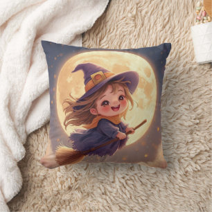 Cute Witch Halloween Pillow – Spooky Decor