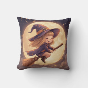 Cute Witch Halloween Pillow – Spooky Decor