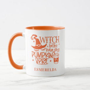 Cute Witch Halloween Pumpkin Personalized  Mug