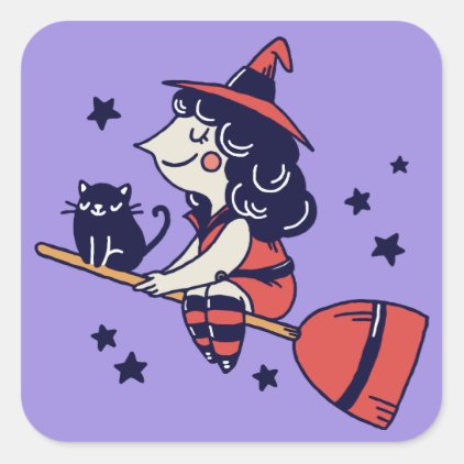 Cute Witch Halloween stickers