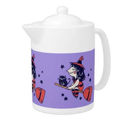 Cute Witch Halloween tea pot