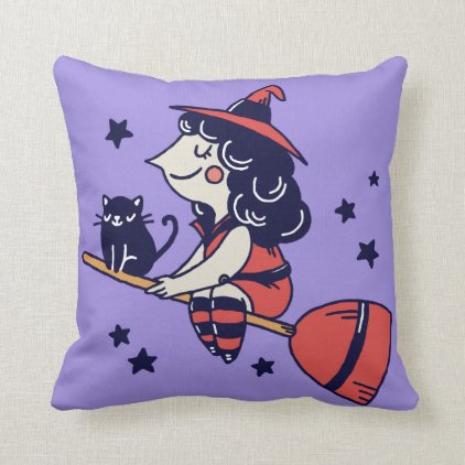 Cute Witch Halloween throw pillows