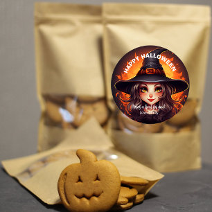 Cute Witch Happy Halloween Sticker Friendly