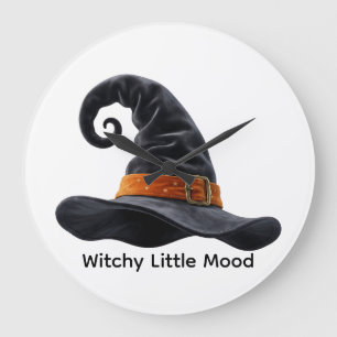 Cute Witch Hat Halloween Spooky T-Shirt Large Clock