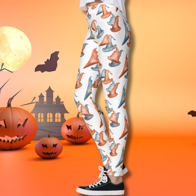 Cute Witch Hats Happy Halloween  Leggings (Creator Uploaded)