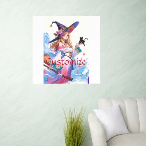 Cute Witch Holding Black Cat Thunder_Cove  Wall Decal