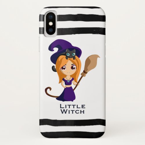 Cute Witch in Purple Hat Halloween iPhone X Case