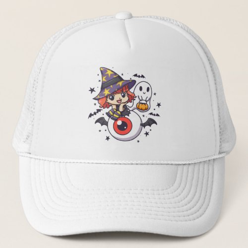 Cute Witch Kid for Halloween Trucker Hat