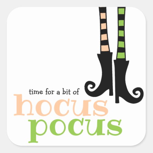 Cute Witch Leggings Boots Hocus Pocus Halloween Square Sticker