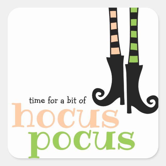 Cute Witch Leggings Boots Hocus Pocus Halloween Square Sticker (Front)