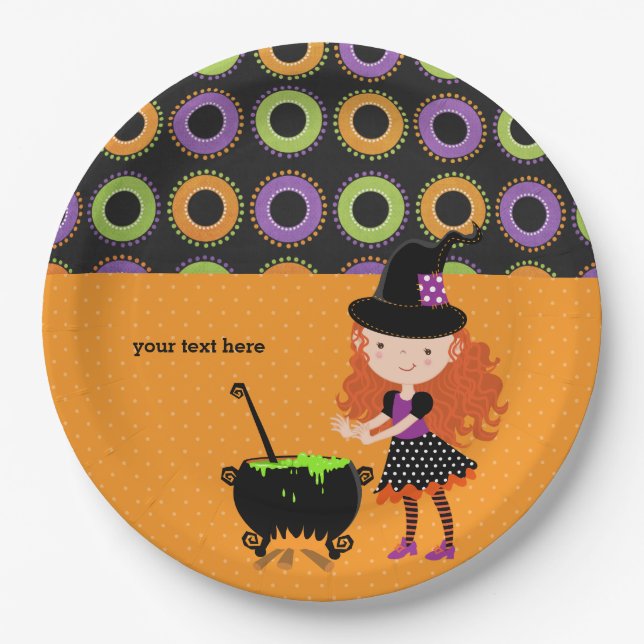 Cute witch paper plates (Front)