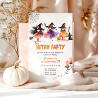 Cute witch party Halloween girl spooky birthday
