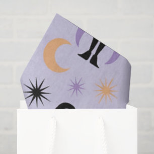 Cute Witch Pattern – Whimsical Witches with Stars, Tissue Paper