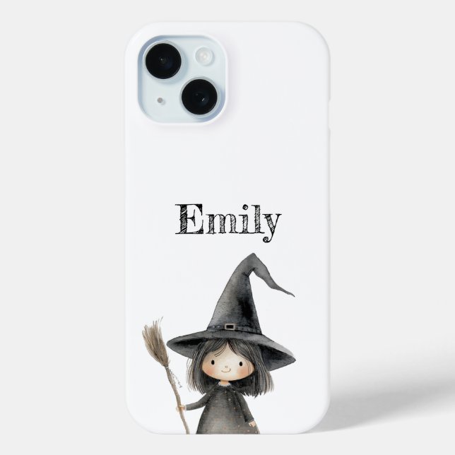 Cute Witch Personalized Halloween Phone Case (Back)