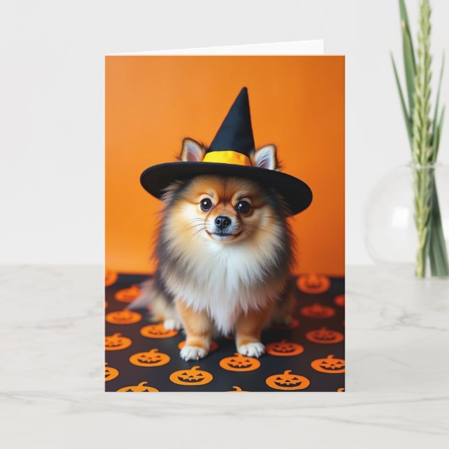 Cute Witch Pup Card (Front)