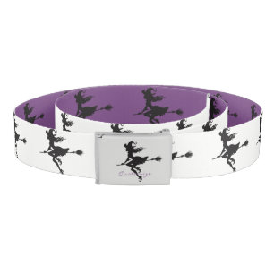 Cute Witch Riding Broom Thunder_Cove Halloween Belt