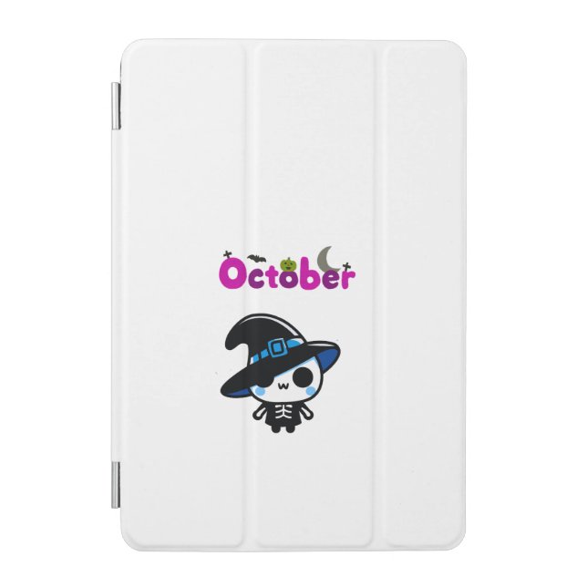 Cute Witch Skeleton for October iPad Mini Cover (Front)