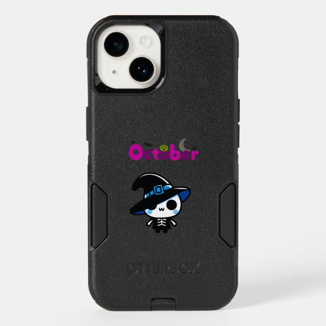 Cute Witch Skeleton for October Otterbox iPhone Case (Back)