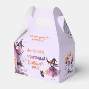 Cute witch Spooktacular Birthday Halloween party Favor Boxes