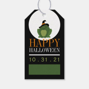 Cute Witch Toad, Halloween Gift Tags