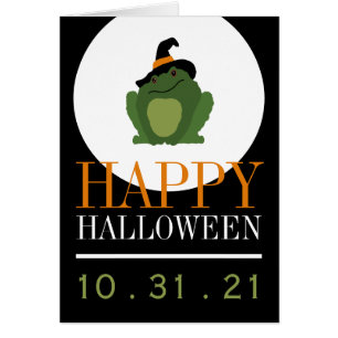 Cute Witch Toad, Happy Halloween Cards