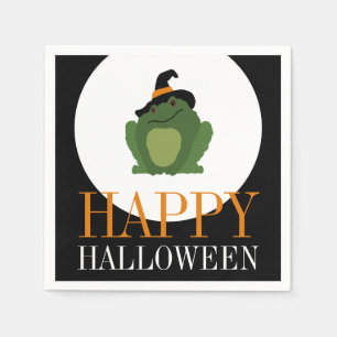 Cute Witch Toad, Happy Halloween Napkins