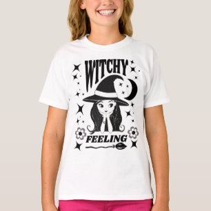 Cute witch Witchy Feeling  funny Halloween  T-Shirt