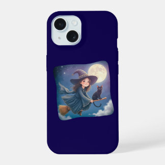 Cute Witch With Cat iPhone / iPad case