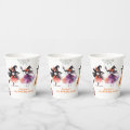 Cute Witches Halloween Costume birthday party Paper Cups | Zazzle