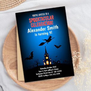 Cute Witches Halloween Party Invitation Card