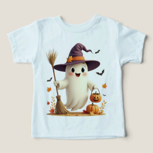 Cute Witchy Ghost Halloween Toddler T-Shirt