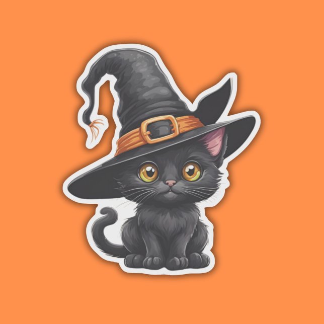 Cute Witchy Kitten Waterproof  Sticker (Creator Uploaded)