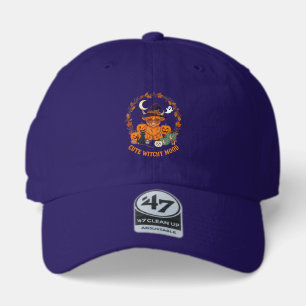 Cute Witchy Mood Halloween Highland Cow Black Cat 47 Brand Hat