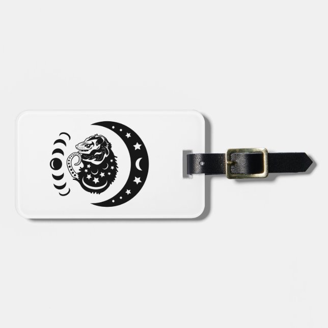 Cute Witchy Opossum Luggage Tag (Front Horizontal)